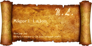 Mágori Lajos névjegykártya